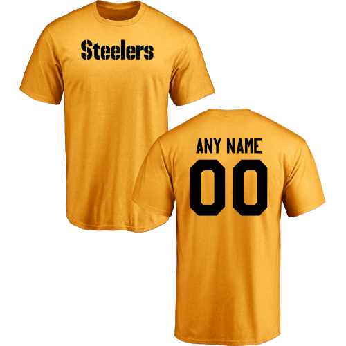 Men Pittsburgh Steelers Design Your Own Short Sleeve Custom NFL T-Shirt->->Sports Accessory